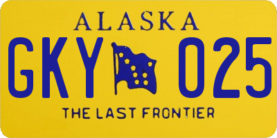 AK license plate GKY025