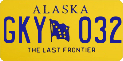 AK license plate GKY032