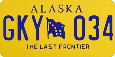 AK license plate GKY034
