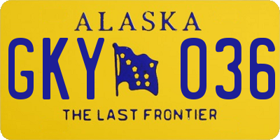 AK license plate GKY036