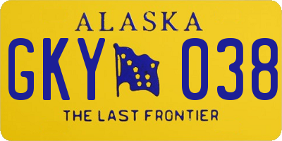 AK license plate GKY038