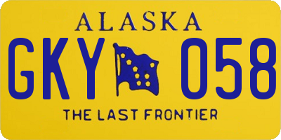 AK license plate GKY058