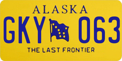 AK license plate GKY063