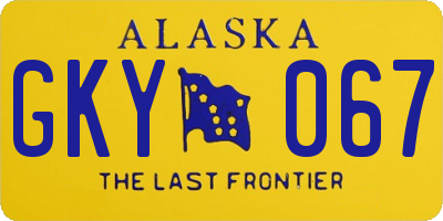 AK license plate GKY067