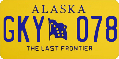 AK license plate GKY078