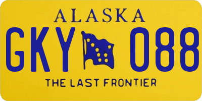 AK license plate GKY088