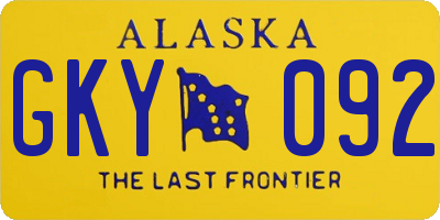 AK license plate GKY092