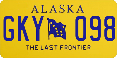 AK license plate GKY098