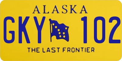 AK license plate GKY102
