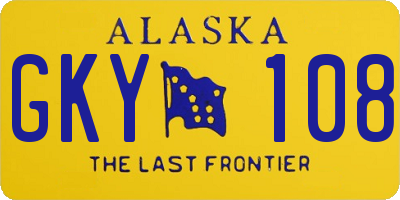 AK license plate GKY108