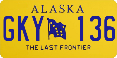 AK license plate GKY136