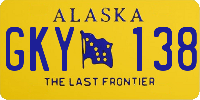 AK license plate GKY138