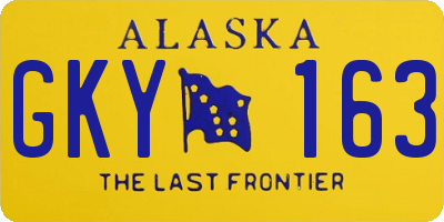 AK license plate GKY163