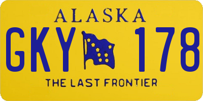 AK license plate GKY178