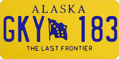 AK license plate GKY183