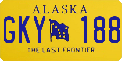 AK license plate GKY188