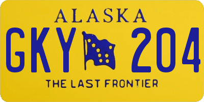 AK license plate GKY204