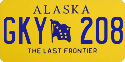 AK license plate GKY208
