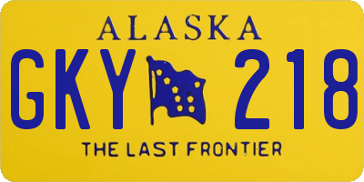 AK license plate GKY218