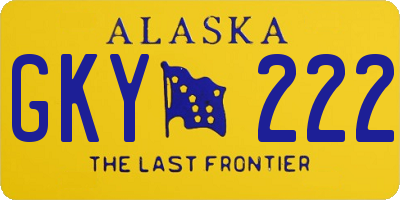 AK license plate GKY222