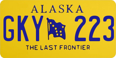 AK license plate GKY223
