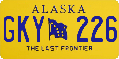 AK license plate GKY226