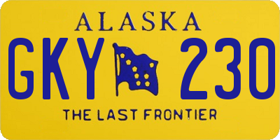 AK license plate GKY230