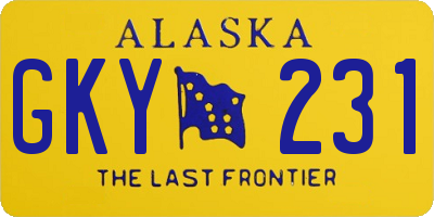AK license plate GKY231