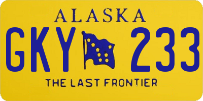 AK license plate GKY233