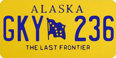 AK license plate GKY236