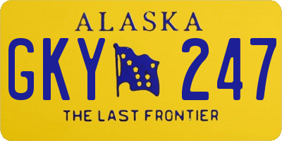 AK license plate GKY247