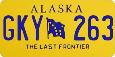 AK license plate GKY263