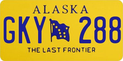 AK license plate GKY288