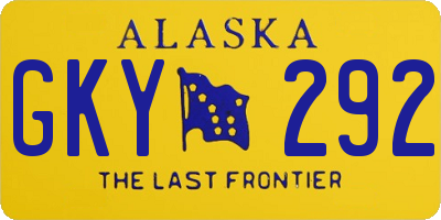 AK license plate GKY292
