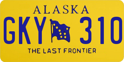 AK license plate GKY310