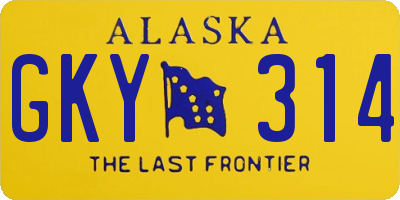 AK license plate GKY314