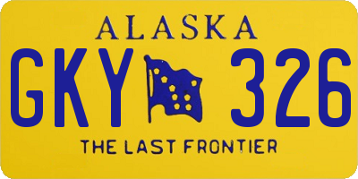 AK license plate GKY326