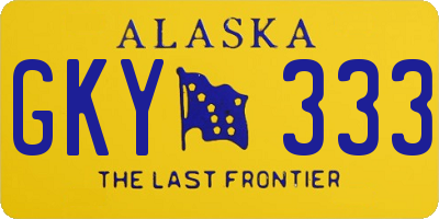 AK license plate GKY333
