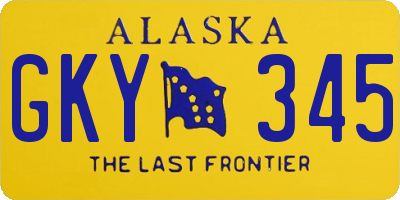 AK license plate GKY345