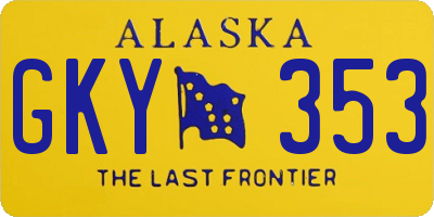 AK license plate GKY353
