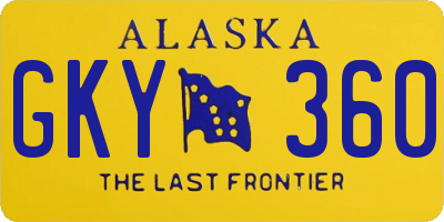 AK license plate GKY360