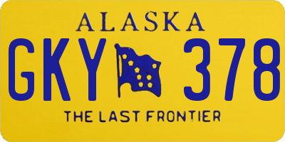AK license plate GKY378