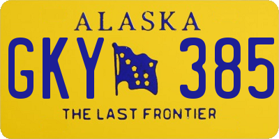 AK license plate GKY385