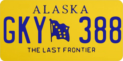 AK license plate GKY388