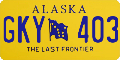 AK license plate GKY403