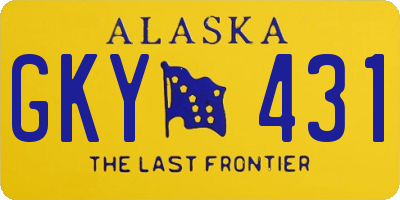 AK license plate GKY431