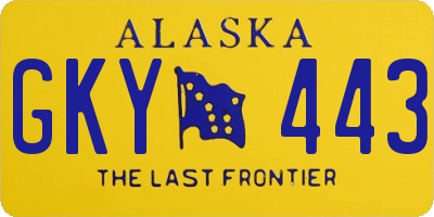 AK license plate GKY443