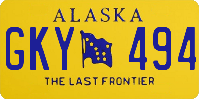 AK license plate GKY494