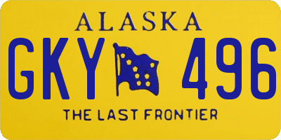 AK license plate GKY496