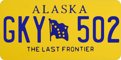 AK license plate GKY502